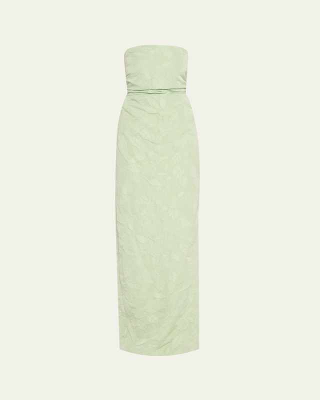 Strapless Embossed Column Gown